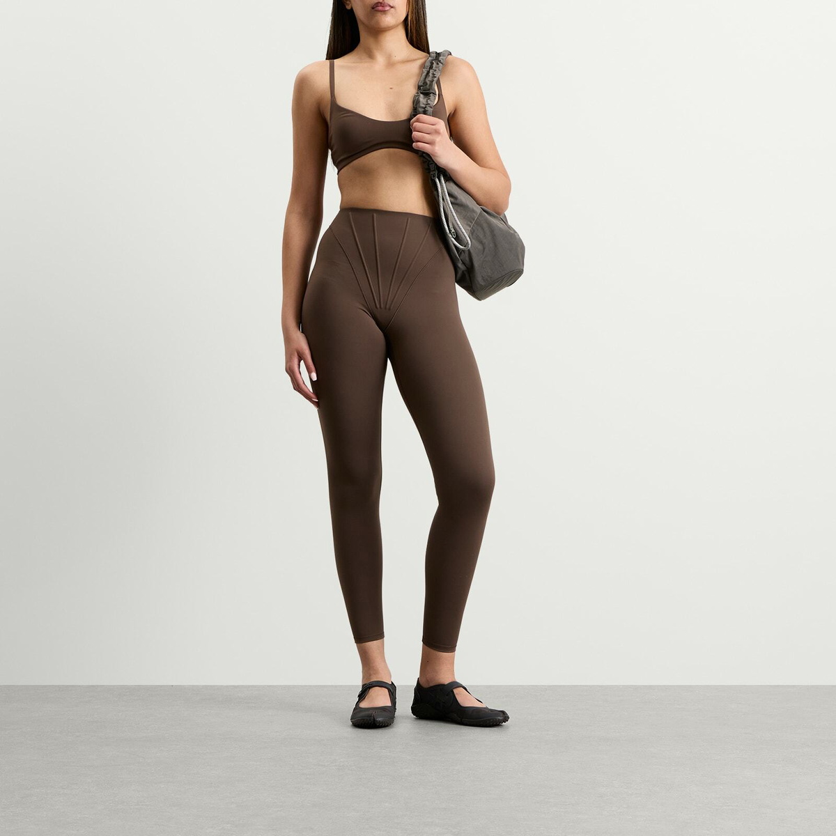 Nike Women's x SKIMS Matte High Waist Corset Legging 26" in Dark Sepia