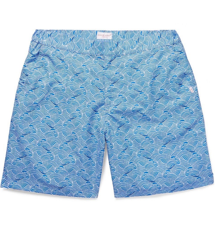 Photo: Derek Rose - Mid-Length Printed Swim Shorts - Men - Blue