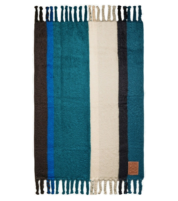 Photo: Loewe - Anagram striped mohair and wool blanket