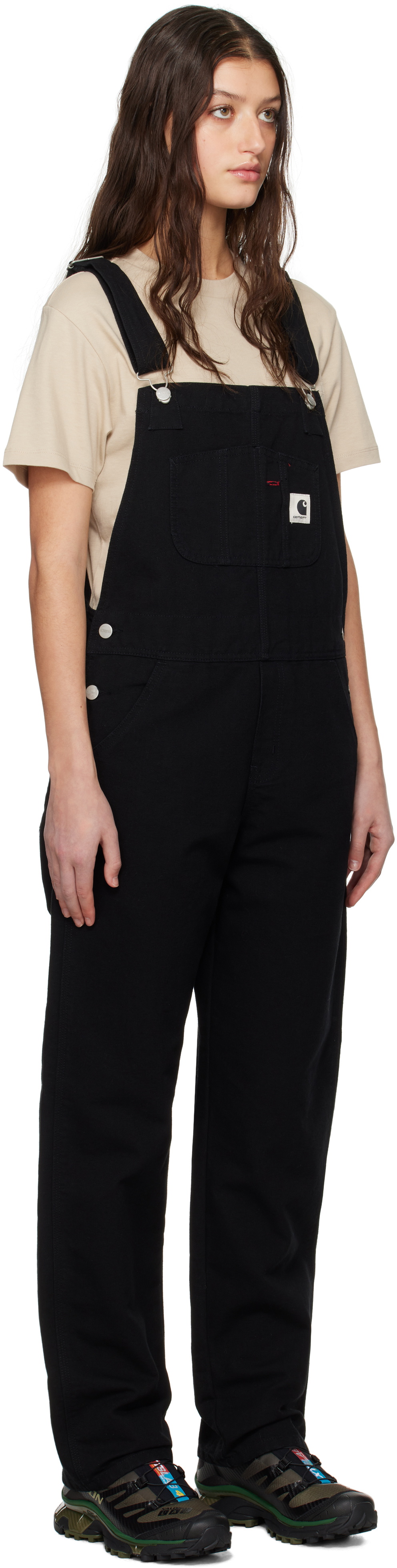 Carhartt Work In Progress Black Bib Straight Overalls