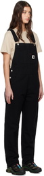 Carhartt Work In Progress Black Bib Straight Overalls