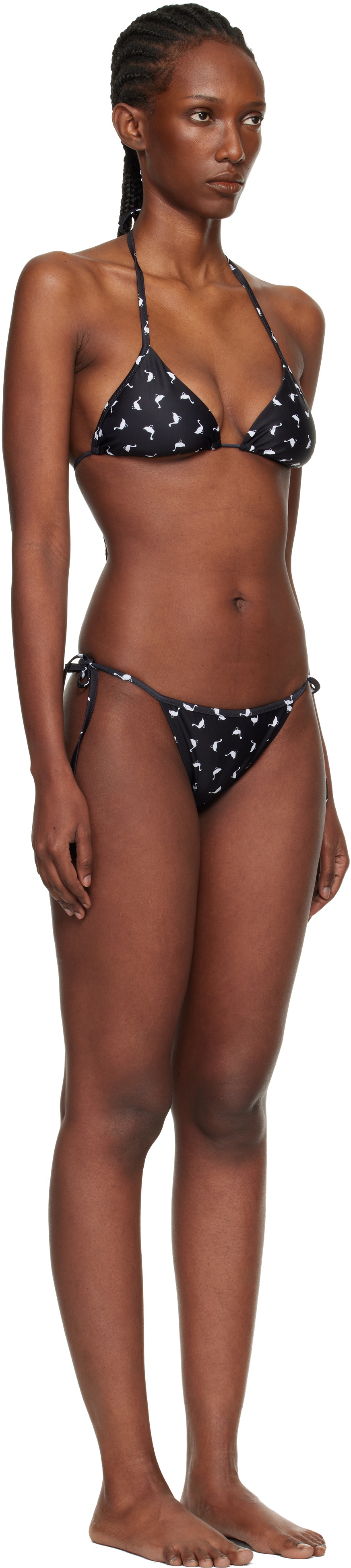 Moschino Black All Over Small Goose Print Bikini