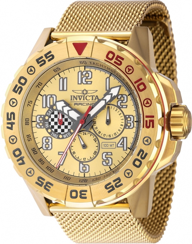 Photo: Invicta Racing Quartz Gold Dial Unisex Watch 47216