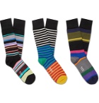 PAUL SMITH - Three-Pack Striped Stretch-Cotton Blend Socks - Multi