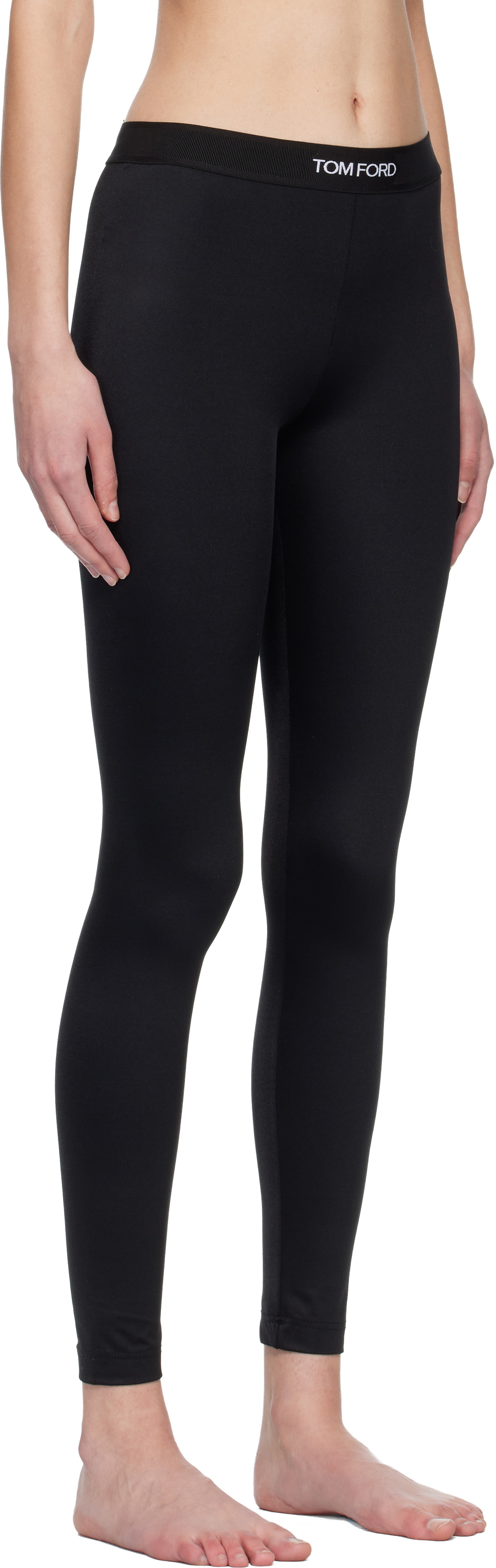 TOM FORD Black Lustrous Jersey Signature Leggings
