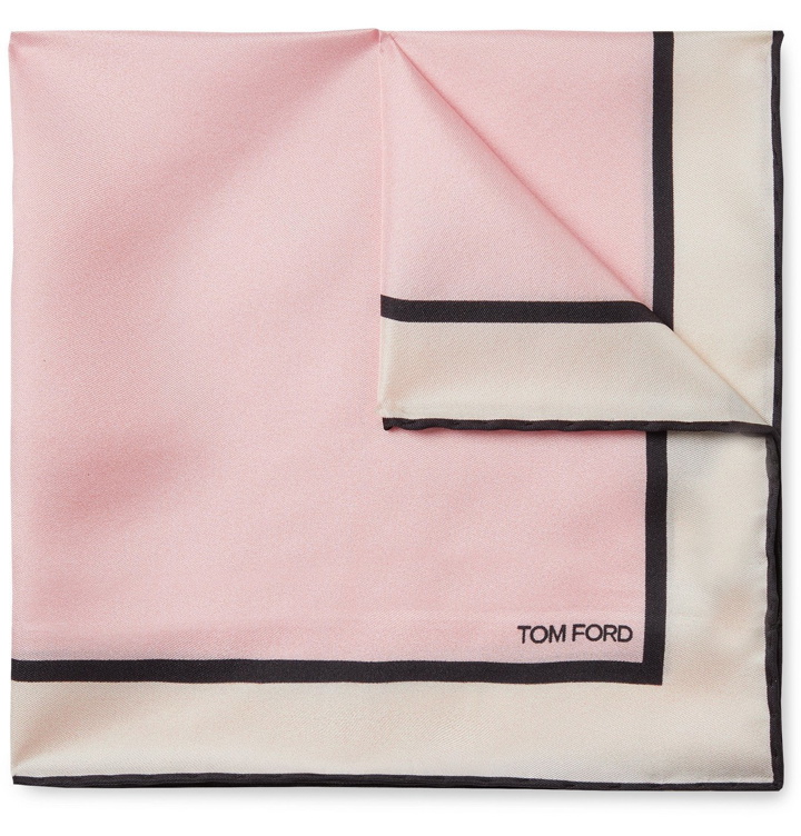 Photo: TOM FORD - Printed Silk-Twill Pocket Square - Pink
