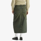 Dickies Women's Midi Denim Carpenter Skirt in Green Tone Fade