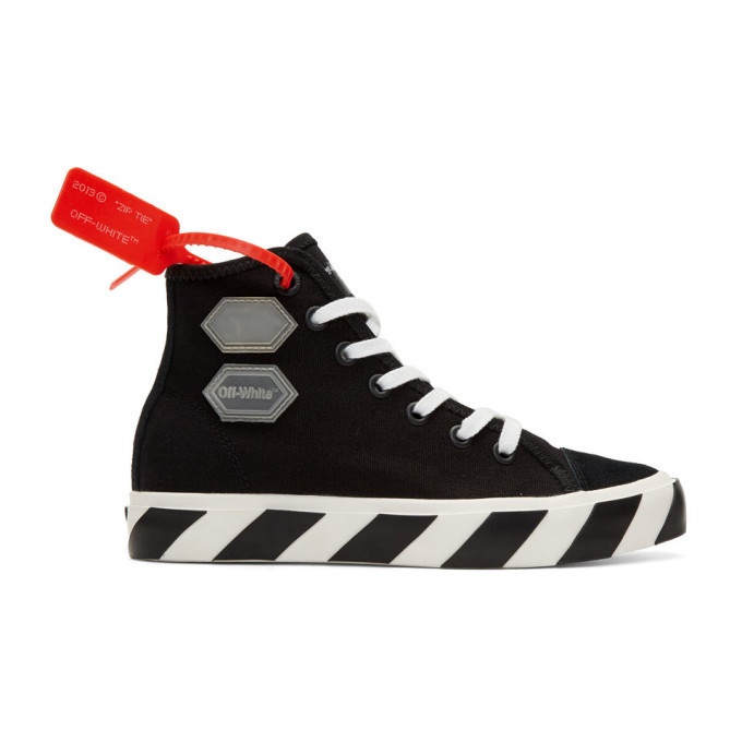 Photo: Off-White Black Vulcanized High-Top Sneakers