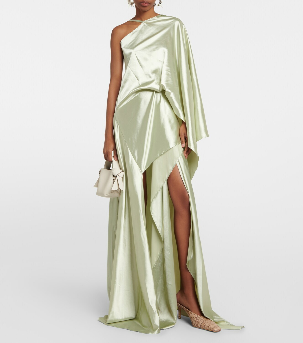 acne studios asymmetric dress Acne Studios // Grey Ruffled Tie Dress  VSP Consignment