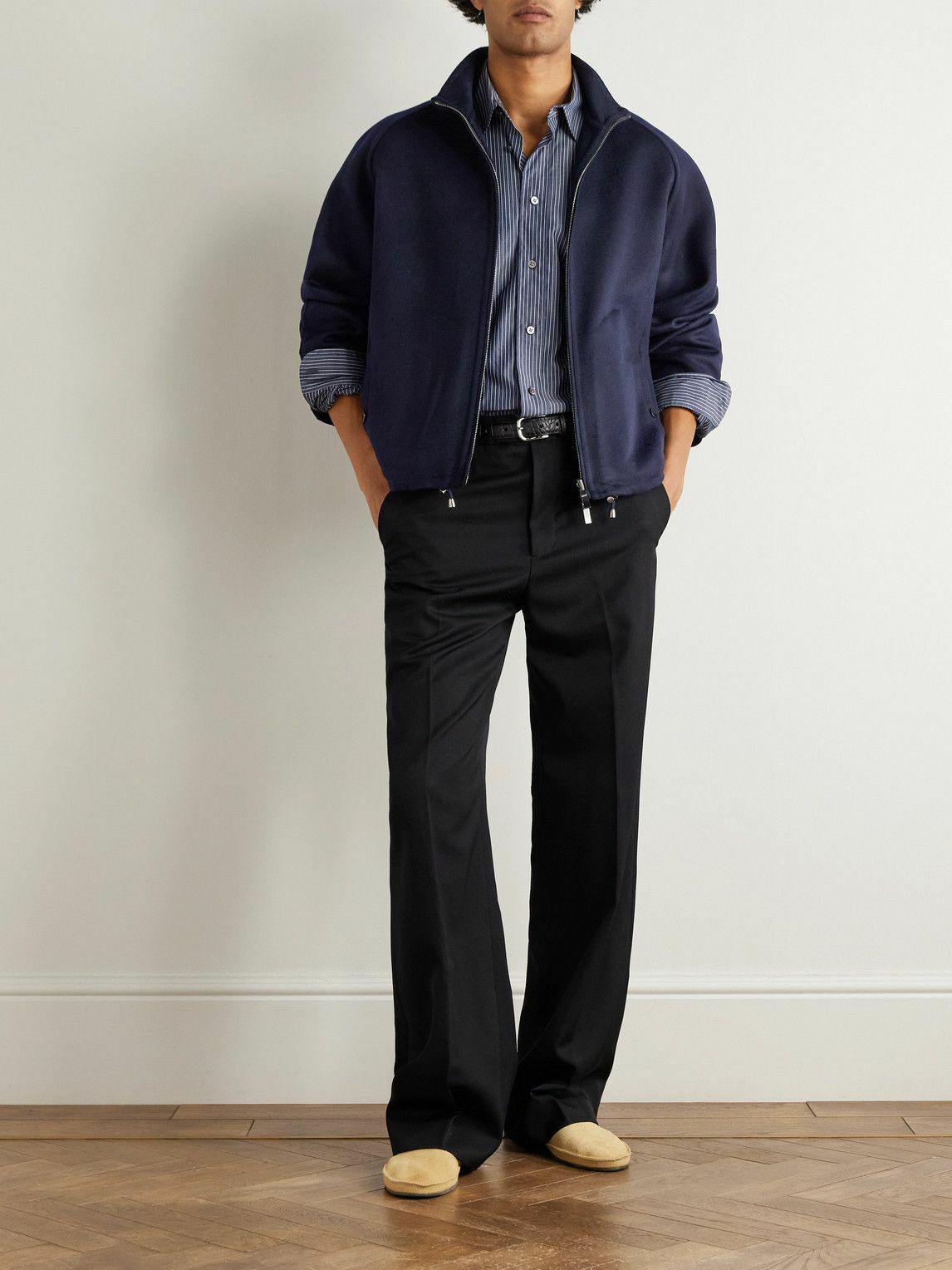 Stòffa - Cashmere Blouson Jacket - Blue