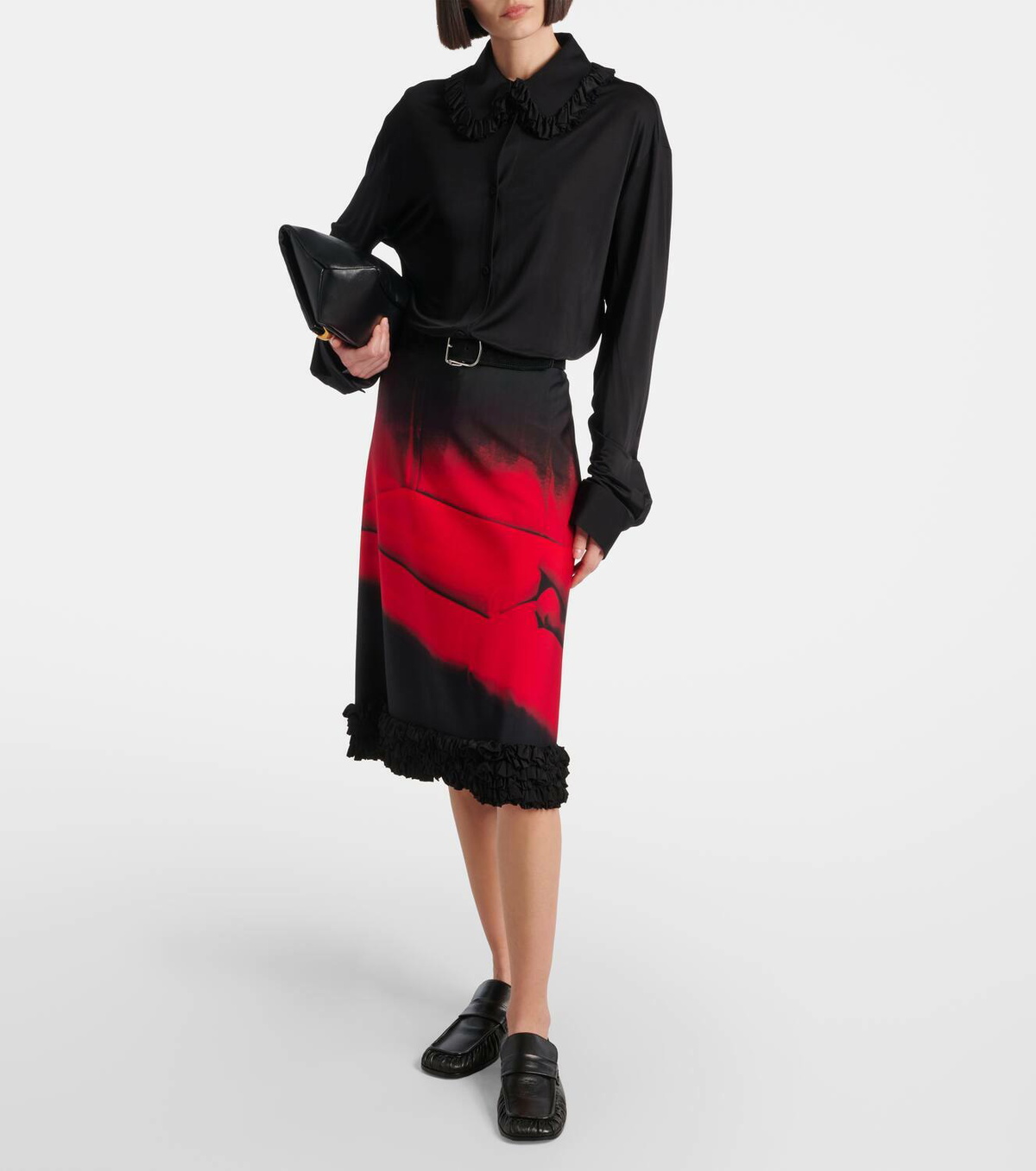 Jil Sander resort '17 crinkle skirt, midnight blue, 14 main image 0