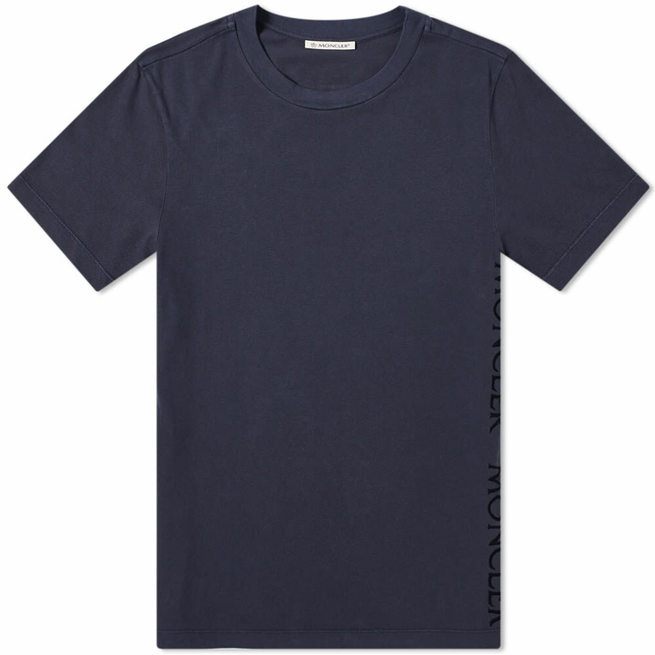 Photo: Moncler Men's Taped Seam Logo T-Shirt in Navy