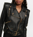 Versace - Cropped leather jacket