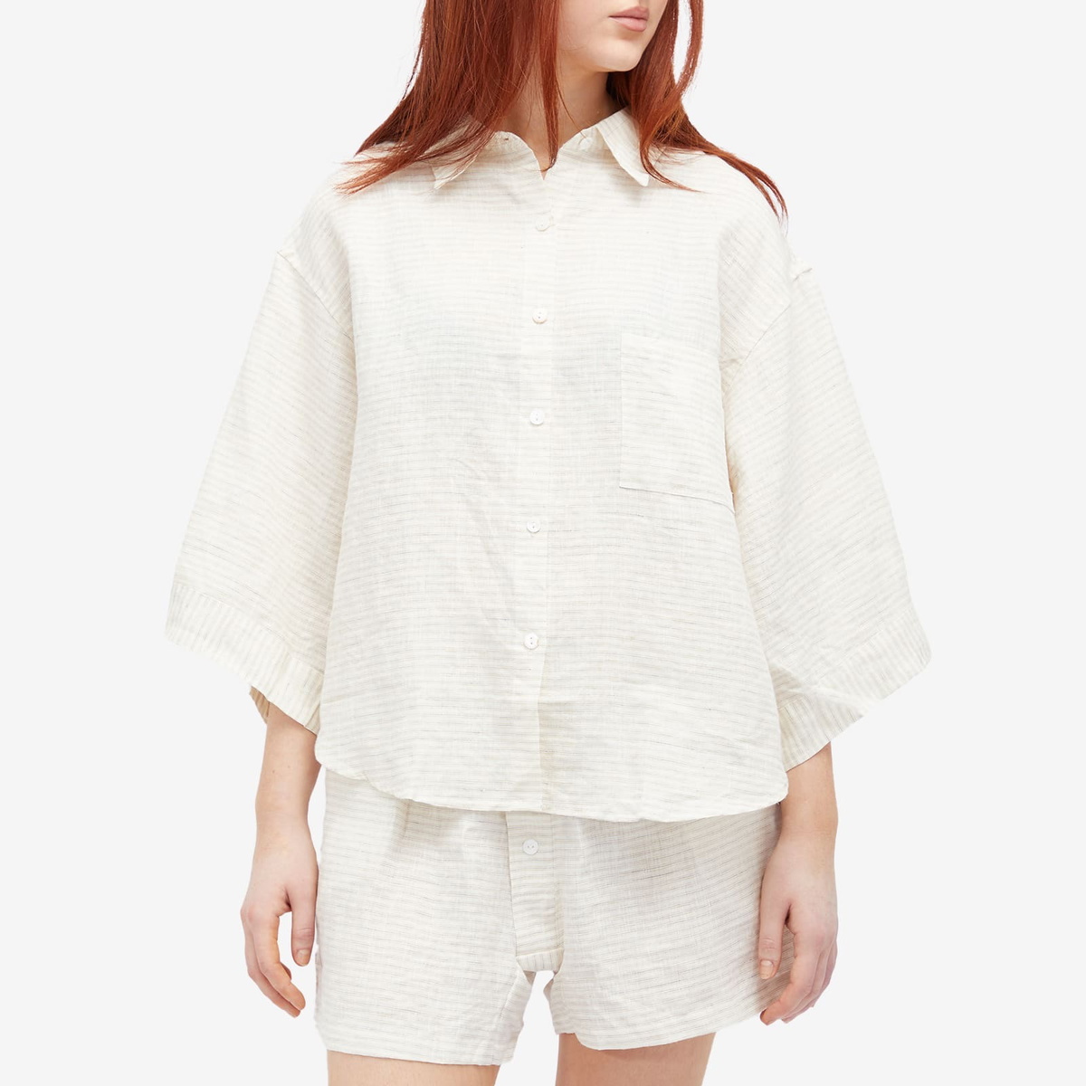 Deiji Studios Women's Linen Stripe 03 Set in Linen Story Stripe