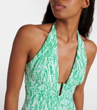 Heidi Klein Belle Mare printed halterneck swimsuit