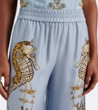 La DoubleJ Printed silk twill palazzo pants