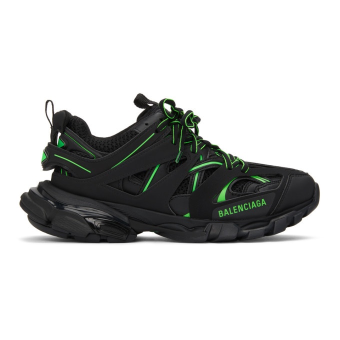 Photo: Balenciaga Black and Green Track Sneakers