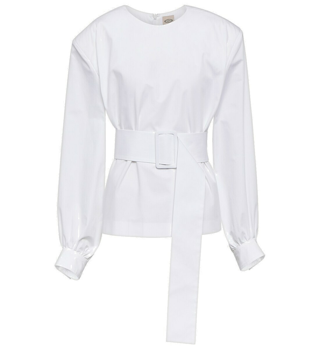 BELTED POPLIN SHIRT