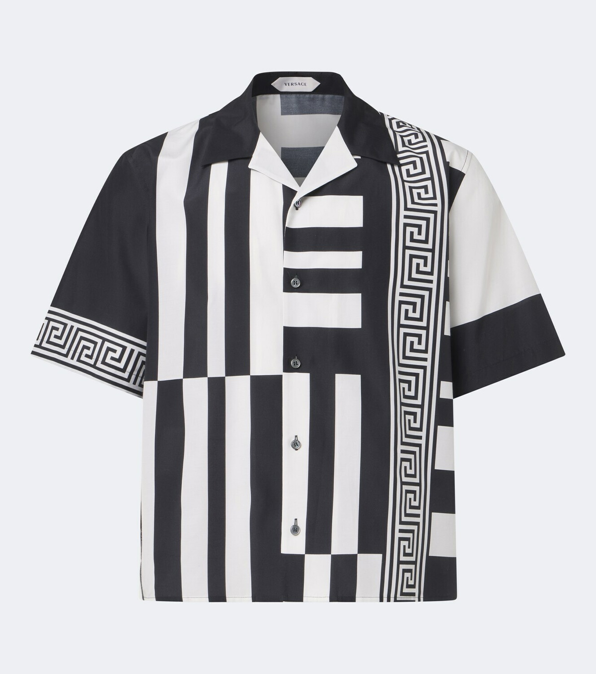 Versace Printed cotton and silk bowling shirt