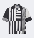 Versace Printed cotton and silk bowling shirt