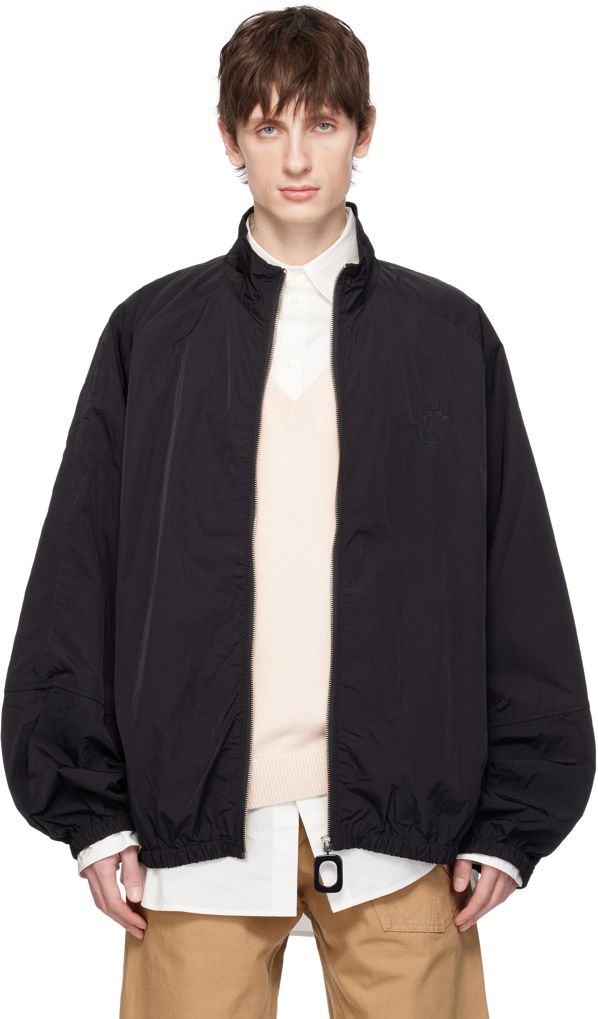 JW Anderson Blue & Green Flower Insert Track Jacket JW Anderson JW Anderson Blue & Green Flower Insert Track Jacket JW Anderson
