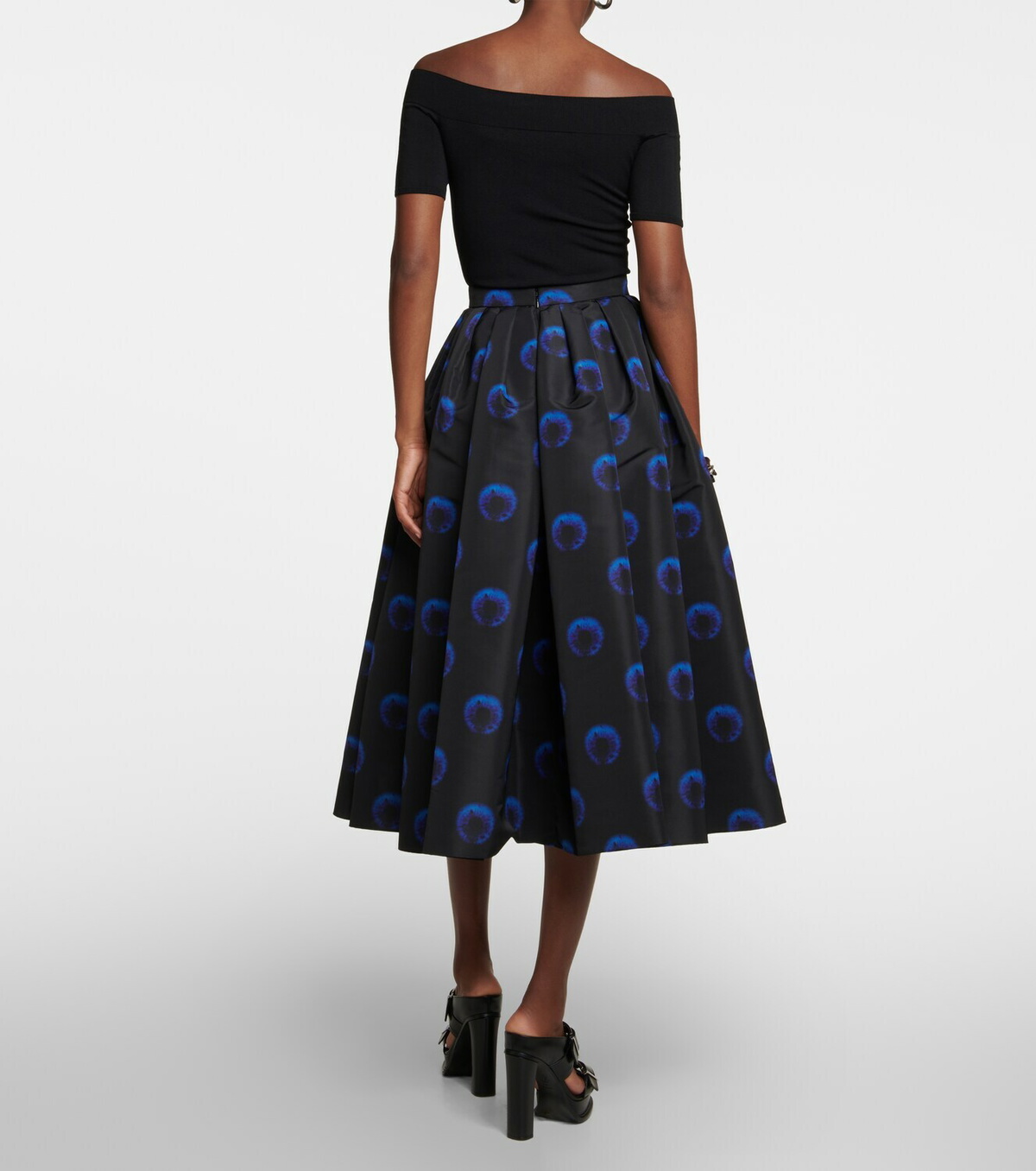 Alexander McQueen - Printed crêpe midi skirt Alexander McQueen