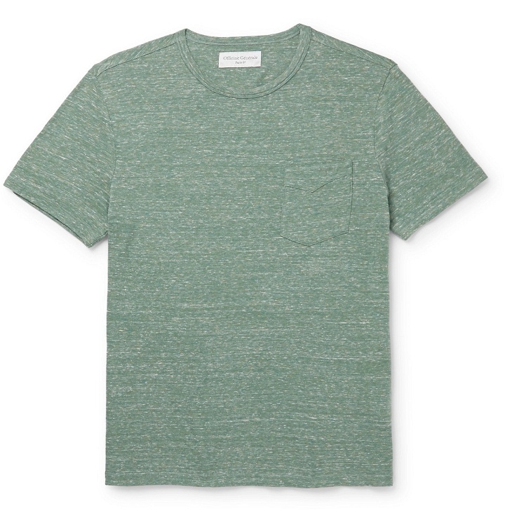 Photo: Officine Generale - Mélange Cotton-Jersey T-Shirt - Green