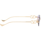 Valentino Gold Geometric Metal Sunglasses