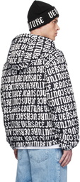 Versace Jeans Couture Black & White Rev Monogram Reversible Down Jacket