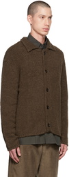 AMOMENTO Brown Spread Collar Cardigan