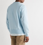 Champion - Logo-Embroidered Fleece-Back Cotton-Blend Jersey Sweatshirt - Blue