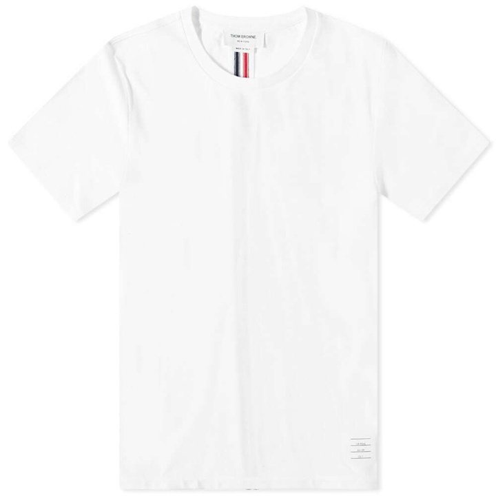 Photo: Thom Browne Men's Back Stripe Pique T-Shirt in White