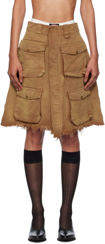 Photo: WILLY CHAVARRIA Tan Stockton Cargo Midi Skirt