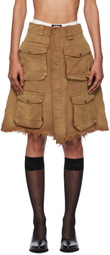 WILLY CHAVARRIA Tan Stockton Cargo Midi Skirt