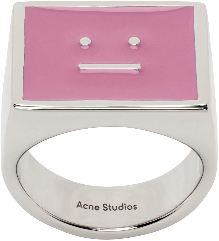 Photo: Acne Studios Silver & Pink Enamel Ring