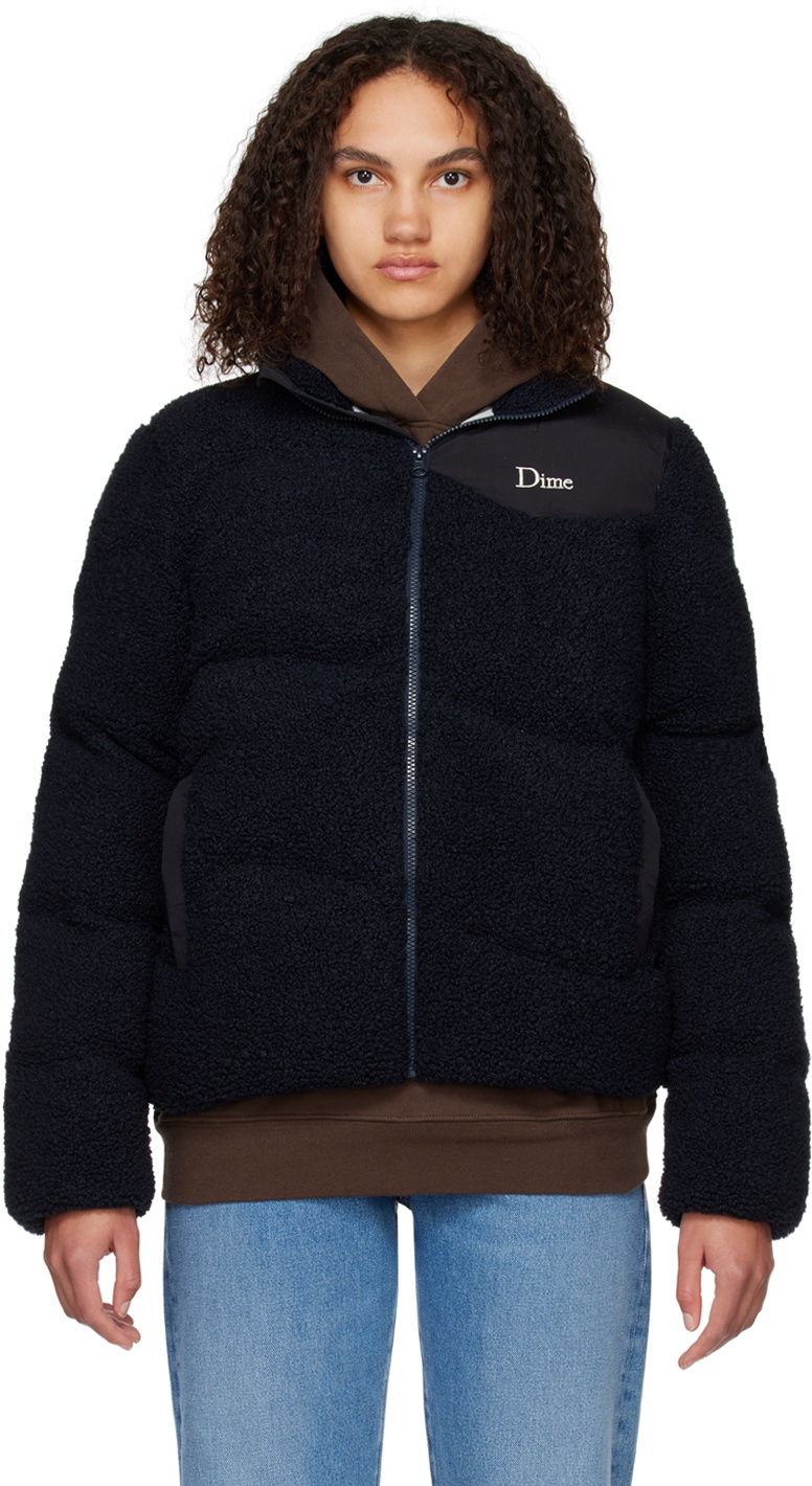 Dime Navy Embroidered Puffer Jacket Dime