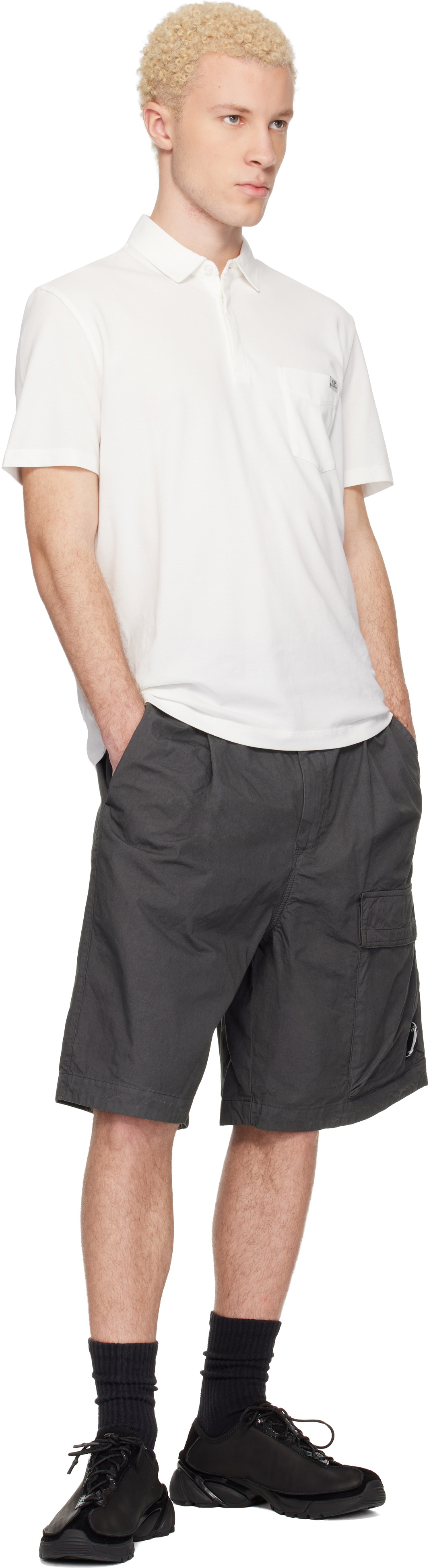 C.P. Company Gray Micro-Reps Boxy Lens Shorts