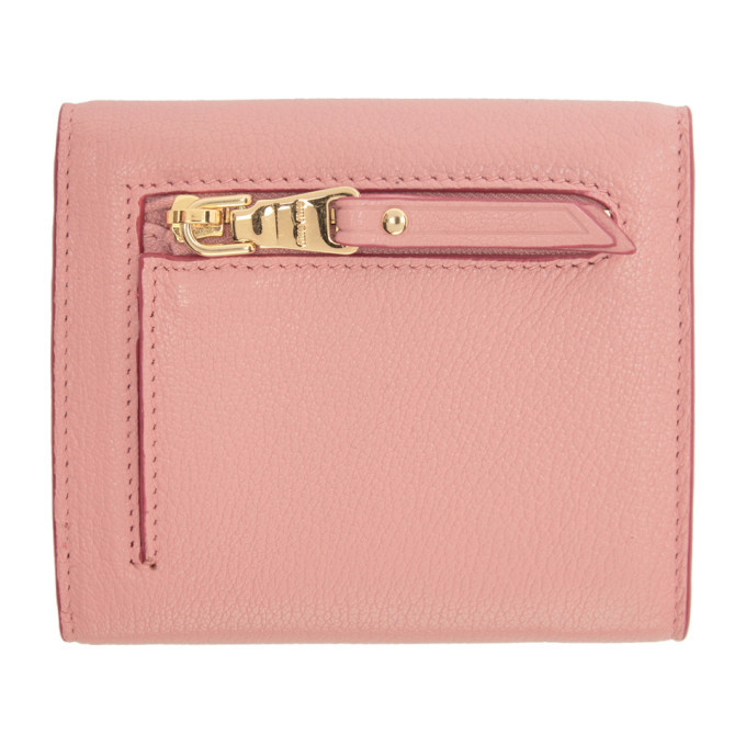 Miu Miu Pink Madras Love Trifold Wallet Miu Miu