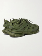 BALENCIAGA - Track Nylon, Mesh and Rubber Sneakers - Green