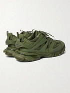 BALENCIAGA - Track Nylon, Mesh and Rubber Sneakers - Green