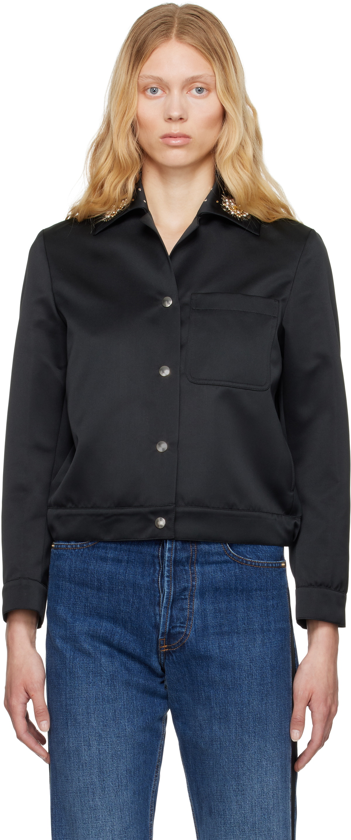 Wales Bonner Black 'The Flora' Jacket
