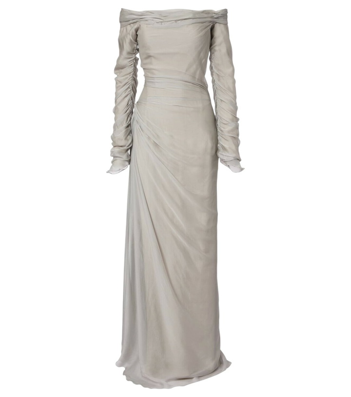 Photo: Marmar Halim Off-shoulder silk gown