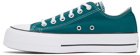 Converse Green 'Converse Color' Platform Chuck Taylor All Star Low Sneakers