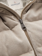 Moncler - Maya Quilted Cotton-Blend Corduroy Hooded Down Jacket - Neutrals