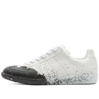 Maison Margiela Men's Painted Canvas Replica Sneakers in White/Black