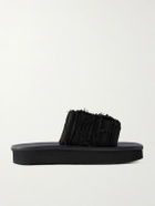 DRKSHDW by Rick Owens - Frayed Denim Slides - Black