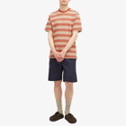 Norse Projects Men's Johannes Spaced Stripe T-Shirt in Red Ochre