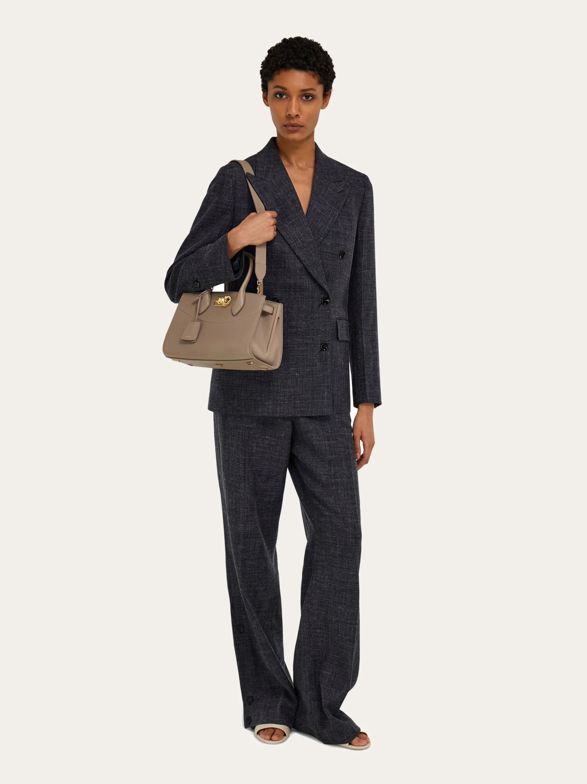 Ferragamo Womens New Ferragamo Studio Soft bag (M) in Beige