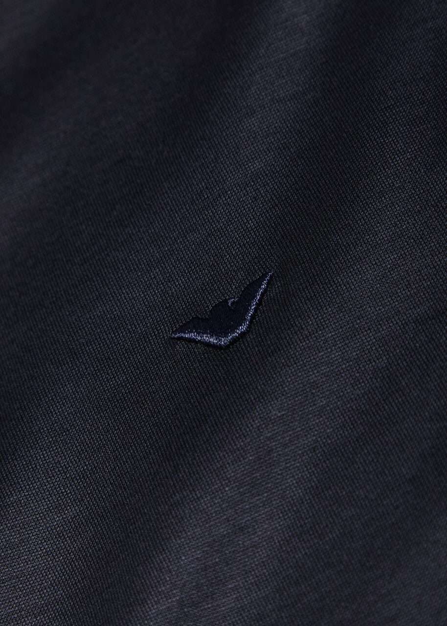Emporio Armani Logo-embroidered Jersey Polo Shirt Navy