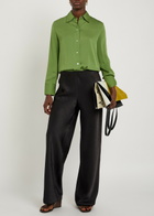 Vince Wide-leg Satin Trousers Black